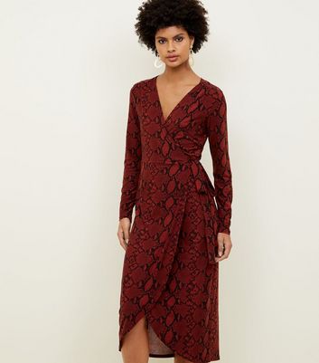 Red Snake Print Dress